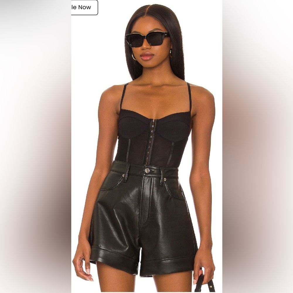 NWT - Free People Intimately Night Rhythm Corset Bodysuit in Black - Size S